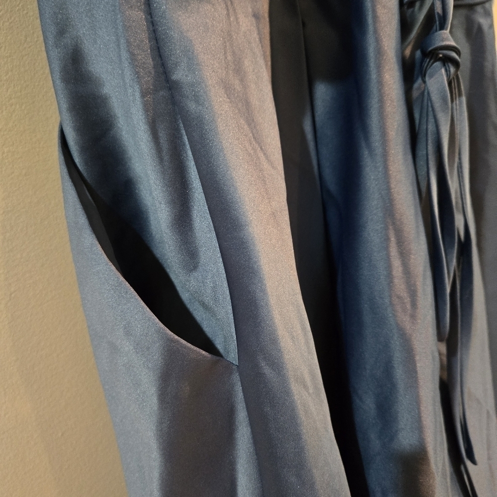 Blondie Nites Satin Lace-up Fit & Flare Dress/ Jr's W/Pockets-*NWT $159!! - Picture 8 of 12